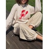 image:imageCHARTOU Women Long Sleeve Sweaters Pullover Fall Winter Crewneck Lobster Knit JumperBeige