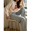 image:imageCHARTOU Women Long Sleeve Sweaters Pullover Fall Winter Crewneck Lobster Knit JumperBeige