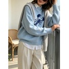 image:imageCHARTOU Women Long Sleeve Sweaters Pullover Fall Winter Crewneck Lobster Knit JumperLight Blue