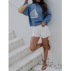 image:imageCHARTOU Women Oversized Pullover Sweater Boat Neck Long Sleeve Sailboat Knit Jumper TopBlue
