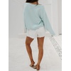 image:imageCHARTOU Women Oversized Pullover Sweater Boat Neck Long Sleeve Sailboat Knit Jumper TopLight Blue