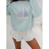 image:imageCHARTOU Women Oversized Pullover Sweater Boat Neck Long Sleeve Sailboat Knit Jumper TopLight Blue