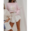 image:imageCHARTOU Women Oversized Pullover Sweater Boat Neck Long Sleeve Sailboat Knit Jumper TopPink