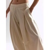 image:imageCHARTOU Women Pull On Wide Leg Jeans Baggy Elastic Midi Waist Denim Balloon Pants Y2k Lotus Jeans SweatpantsBeige