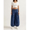image:imageCHARTOU Women Pull On Wide Leg Jeans Baggy Elastic Midi Waist Denim Balloon Pants Y2k Lotus Jeans SweatpantsDark Blue
