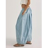 image:imageCHARTOU Women Pull On Wide Leg Jeans Baggy Elastic Midi Waist Denim Balloon Pants Y2k Lotus Jeans SweatpantsLight Blue