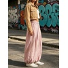 image:imageCHARTOU Women Pull On Wide Leg Jeans Baggy Elastic Midi Waist Denim Balloon Pants Y2k Lotus Jeans SweatpantsPink