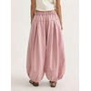image:imageCHARTOU Women Pull On Wide Leg Jeans Baggy Elastic Midi Waist Denim Balloon Pants Y2k Lotus Jeans SweatpantsPink