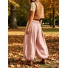 image:imageCHARTOU Women Pull On Wide Leg Jeans Baggy Elastic Midi Waist Denim Balloon Pants Y2k Lotus Jeans SweatpantsPink
