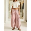 image:imageCHARTOU Women Pull On Wide Leg Jeans Baggy Elastic Midi Waist Denim Balloon Pants Y2k Lotus Jeans SweatpantsPink