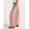 image:imageCHARTOU Women Pull On Wide Leg Jeans Baggy Elastic Midi Waist Denim Balloon Pants Y2k Lotus Jeans SweatpantsPink