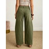 image:imageCHARTOU Women Vintage Barrel Jeans Patchwork Denim Wide Leg Pants Boyfriend Sean Front Baggy Jeans SweatpantsArmy Green