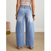 image:imageCHARTOU Women Vintage Barrel Jeans Patchwork Denim Wide Leg Pants Boyfriend Sean Front Baggy Jeans SweatpantsBlue