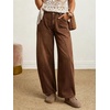 image:imageCHARTOU Women Vintage Barrel Jeans Patchwork Denim Wide Leg Pants Boyfriend Sean Front Baggy Jeans SweatpantsBrown