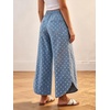 image:imageCHARTOU Women Y2k Wide Leg Jeans Elastic Waist Tulip Hem Casual Cropped Denim PantsBlue