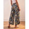 image:imageCHARTOU Women Y2k Wide Leg Jeans Elastic Waist Tulip Hem Casual Cropped Denim PantsFloral