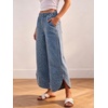 image:imageCHARTOU Women Y2k Wide Leg Jeans Elastic Waist Tulip Hem Casual Cropped Denim PantsLeopard