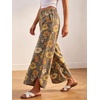 image:imageCHARTOU Women Y2k Wide Leg Jeans Elastic Waist Tulip Hem Casual Cropped Denim PantsRetro Floral