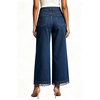 image:imageWomen High Waist Wide Leg Cropped Jeans Lace Hem Loose Fit Ankle Denim PantsDark Blue