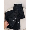 image:imageWomen High Waist Wide Leg Jeans Side Rivet Stud Split Flare Casual Denim PantsBlack