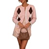image:imageCHARTOU Women Argyle Sweater Cardigan Y2k Lace Patchwork Buttons Long Sleeve KnitwearPink