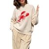 image:imageCHARTOU Women Long Sleeve Sweaters Pullover Fall Winter Crewneck Lobster Knit JumperBeige