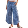 image:imageCHARTOU Women Y2k Wide Leg Jeans Elastic Waist Tulip Hem Casual Cropped Denim PantsBlue