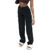image:imageCHARTOU Womens Y2K Street Wear High Waist Straight Wide Leg Cargo Denim JeansBlack