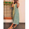 image:imageCHARTOU Women Color Block Long Flowy Dress Summer Boho Floral Beach Vacation Sundress with PocketsPink