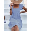 image:imageCHARTOU Women Plaid Gingham Short Dress Summer Ruffle Flutter Sleeve Cute Dresses with PocketsBlue
