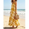 image:imageCHARTOU Women Sleeveless Plaid Maxi Dress Summer Boho Long Sundress Beach CoverupYellow