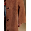 image:imageWomen Faux Suede Long Coat Lapel Button Down Casual Trench Jacket OvercoatBrown