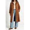 image:imageWomen Faux Suede Long Coat Lapel Button Down Casual Trench Jacket OvercoatBrown