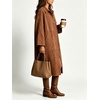 image:imageWomen Faux Suede Long Coat Lapel Button Down Casual Trench Jacket OvercoatBrown
