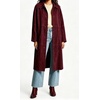 image:imageWomen Faux Suede Long Coat Lapel Button Down Casual Trench Jacket OvercoatBurgundy