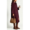 image:imageWomen Faux Suede Long Coat Lapel Button Down Casual Trench Jacket OvercoatBurgundy
