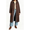 image:imageWomen Faux Suede Long Coat Lapel Button Down Casual Trench Jacket OvercoatChocolate Brown