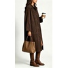 image:imageWomen Faux Suede Long Coat Lapel Button Down Casual Trench Jacket OvercoatChocolate Brown