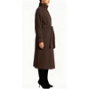 image:imageWomen Funnel Collar Belted Wool Blend Coat Wrap Mid Long Trench OvercoatBrown