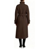 image:imageWomen Funnel Collar Belted Wool Blend Coat Wrap Mid Long Trench OvercoatBrown