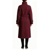 image:imageWomen Funnel Collar Belted Wool Blend Coat Wrap Mid Long Trench OvercoatBurgundy