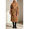 image:imageWomen Funnel Collar Belted Wool Blend Coat Wrap Mid Long Trench OvercoatCamel