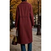 image:imageWomen Wool Blend Coat Lapel Winter Overcoat Long Wool Trench PeacoatBurgundy