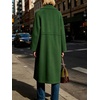 image:imageWomen Wool Blend Coat Lapel Winter Overcoat Long Wool Trench PeacoatGreen