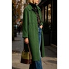 image:imageWomen Wool Blend Coat Lapel Winter Overcoat Long Wool Trench PeacoatGreen