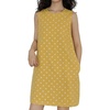 image:imageCHARTOU Women Summer Cotton Linen Dresses Sleeveless Striped ALine Mini Sundress Beach Vacation Dress with PocketsYellow