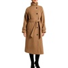 image:imageWomen Funnel Collar Belted Wool Blend Coat Wrap Mid Long Trench OvercoatCamel