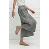 image:imageCHARTOU Women Summer Wide Leg Capri Pants Gingham Plaid Culottes Elastic Waist Palazzo Pants with PocketsBlack