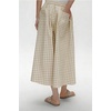 image:imageCHARTOU Women Summer Wide Leg Capri Pants Gingham Plaid Culottes Elastic Waist Palazzo Pants with PocketsKhaki