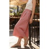 image:imageCHARTOU Women Summer Wide Leg Capri Pants Gingham Plaid Culottes Elastic Waist Palazzo Pants with PocketsRed